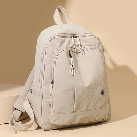 Zaino Impermeabile In Tessuto Oxford Grande Capacità Leggero Casual Viaggio Scuola Per Donna Minimalista