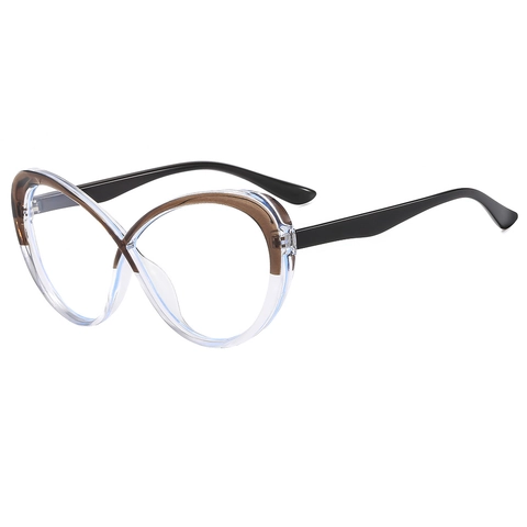 Montura De Gafas De Ojo De Gato Retro Para Mujer Forma De 8 Anti Luz Azul PC Moda Tendencia Lentes Transparentes