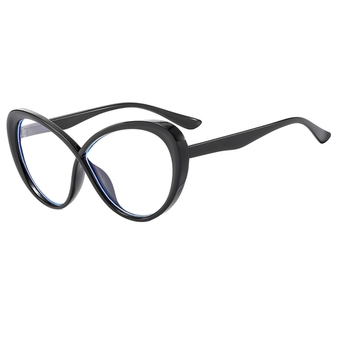 Montura De Gafas De Ojo De Gato Retro Para Mujer Forma De 8 Anti Luz Azul PC Moda Tendencia Lentes Transparentes