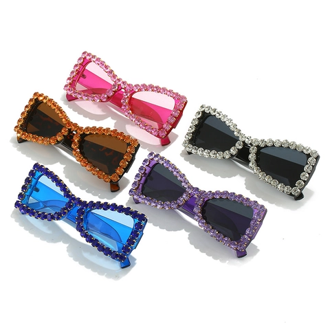 Strass Schmetterling Sonnenbrille Übergroß Funkelnd UV400 Schutz PC Rahmen Vintage Party Disco Mode Für Damen Herren