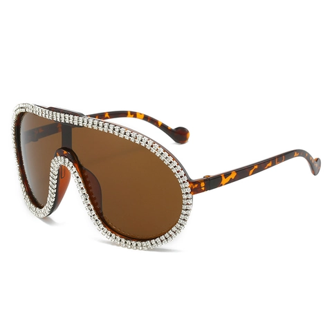 Occhiali Da Sole Shield Con Strass Oversize Montatura PC Integrata Protezione UV400 Lusso Trendy Y2K Party Donna