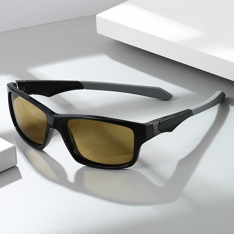 Lunettes De Soleil Sport Polarisées Protection UV400 Monture PC Verres TAC Rectangulaires Cyclisme Conduite Unisexe