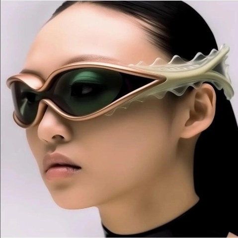 Occhiali Da Sole Occhio Di Gatto Montatura PC Protezione UV400 Ciclismo Future Tech Stile Y2K Per Donna Uomo