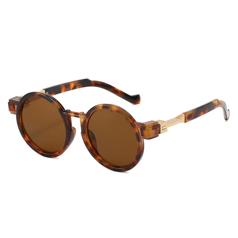 Retro Round Sunglasses Vintage Metal Plastic Frame UV400 Protection Trendy Hip Hop Eyewear For Men Women