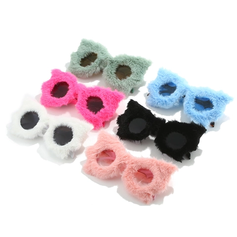 Occhiali da Sole da Donna in Peluche Alla Moda Montatura Butterfly PC UV400 Individual Hip Hop Streetwear Party Eyewear