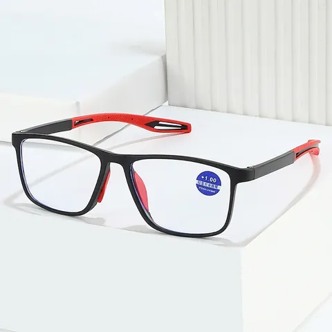 Occhiali Da Lettura Blocco Luce Blu Montatura TR90 PC Anti Affaticamento Sportivi Occhiali Quadrati Grandi Uomo Donna