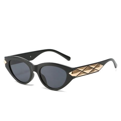 Occhiali Da Sole Vintage Occhio Di Gatto Protezione UV400 Moda Retrò Con Decorazione In Metallo Geometrico Per Donne Uomini