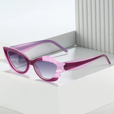 Occhiali Da Sole Cat Eye Montatura In PC Protezione UV400 Fiamma Bordi Irregolari Gotico Moda Festa Per Donna Uomo