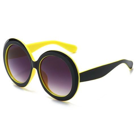 Ronde Zonnebril Dames Mode Grote Retro UV400 Gradiënt Lenzen Gesplitst PC Frame Streetwear Party Accessoire