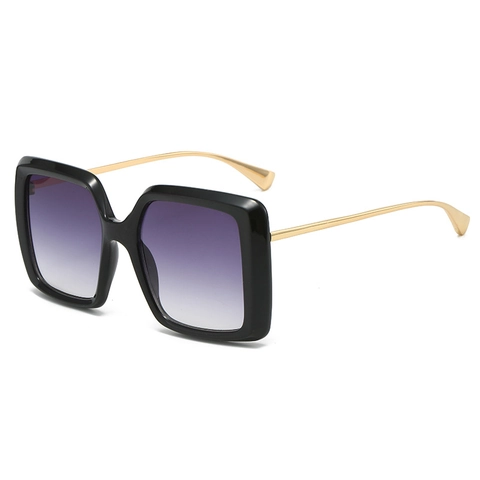 Oversized Square Sunglasses Fashion Vintage Retro PC Frame Metal Legs UV400 Gradient Lenses Travel Party For Women