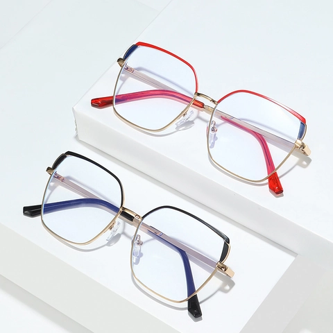 Occhiali Anti Luce Blu Con Montatura In Metallo Quadrata Alla Moda Donna Uomo Grandi Occhiali Ottici Di Tendenza Montatura