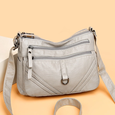 Borsa A Tracolla Donna Tasche Multiple Morbida Pelle PU Versatile Piccola Squadrata Funzionale Quotidiana Casual