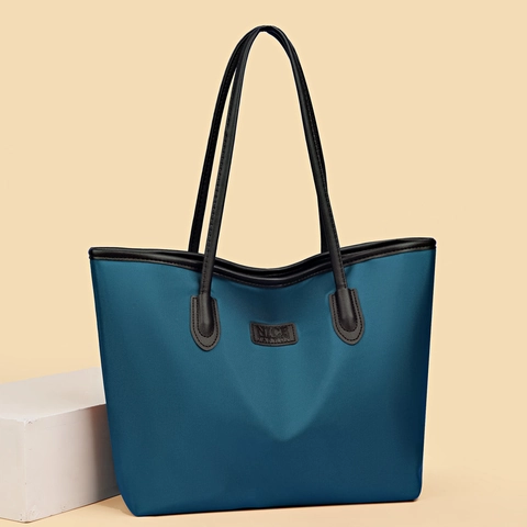 Borsa Tote Grande Da Donna Nylon Oxford Resistente All'acqua Borsa A Spalla Minimalista Viaggio Lavoro
