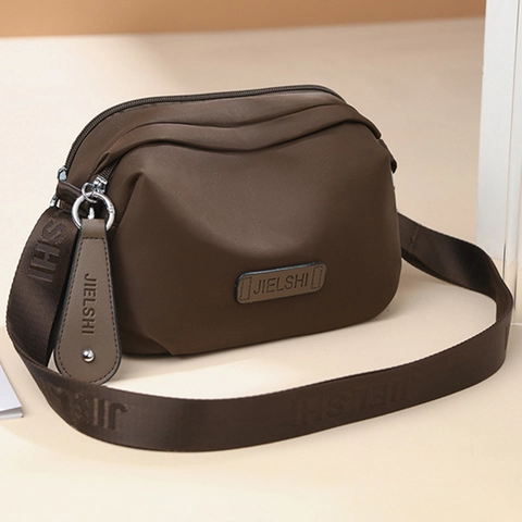 Sac À Bandoulière Crossbody En Tissu Oxford Imperméable Fermeture Éclair Multi Couches Petit Sac Carré Mode Pour Femmes