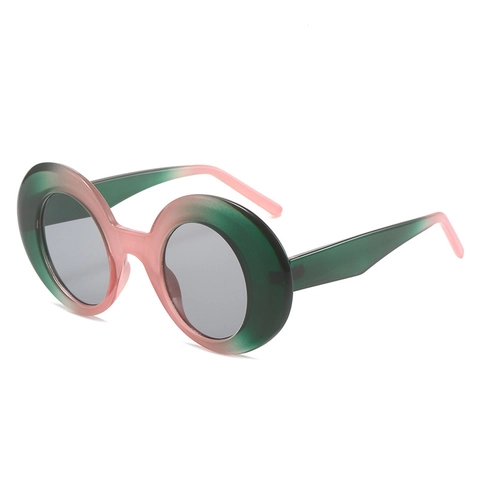 Retro Oversized Round Sunglasses PC Thick Frame UV400 Protection Fashion Travel Chic Color Blocking Unisex