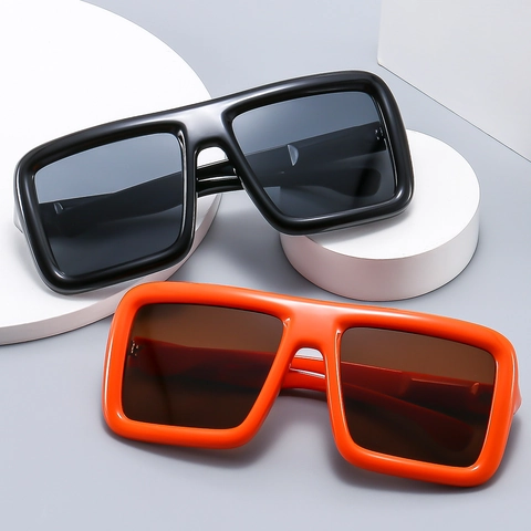 Oversized Square Sunglasses PC Frame UV400 Protection Retro Vintage Large Eyewear Fashion Travel Glasses For Women Men