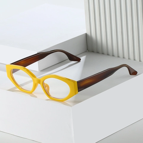 Vintage Cat Eye Brillengestell Damen Blaulichtfilter Unregelmäßiger PC Dicke Rahmen Mode Brille
