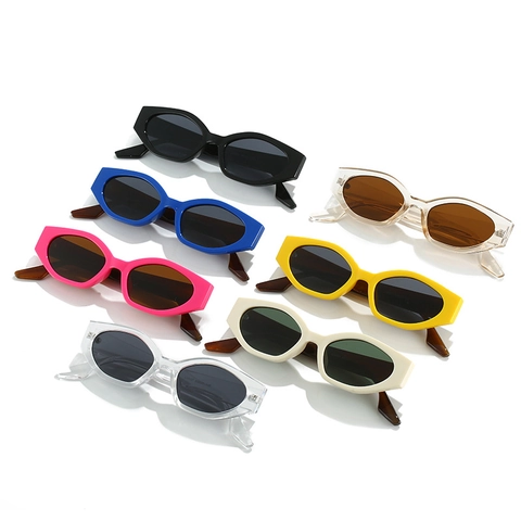 Retro Cat Eye Sunglasses For Women UV Protection PC Small Frame Geometric Vintage Style Fashion Eyewear