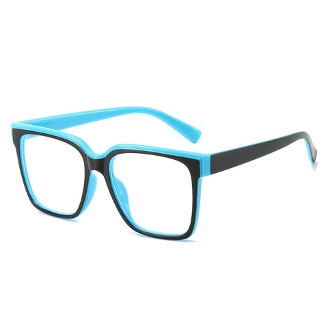 Square Anti Blue Light Glasses TR90 Frame Contrast Color Fashion Optical Eyewear Plain Eyeglasses For Men Women