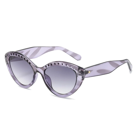 Occhiali Da Sole Occhio Di Gatto Montatura PC Protezione UV400 Rivetto Decorativo Moda Streetwear Retro Per Donne