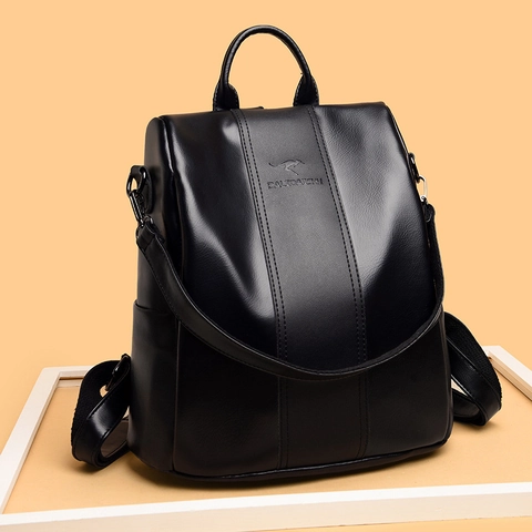 Sac À Dos Femme Mode Cuir PU Grande Capacité Antivol Voyage Décontracté Sac À Dos Texture Souple Élégant Pour Dame