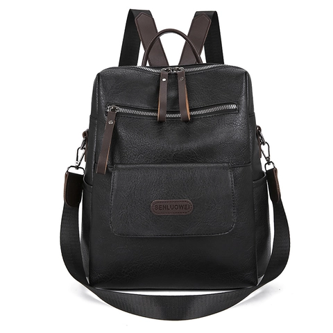 Sac À Dos Femme En Cuir PU Mode Grande Capacité Multi Poches Anti Vol Sac De Voyage Imperméable Sac À Bandoulière