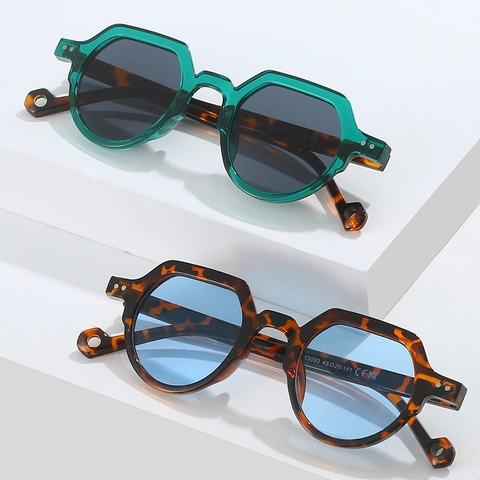 Gafas De Sol Geométricas Retro Montura Pequeña PC Hexagonal Protección UV Gafas Vintage Trendy Para Estilo Hip Hop Calle