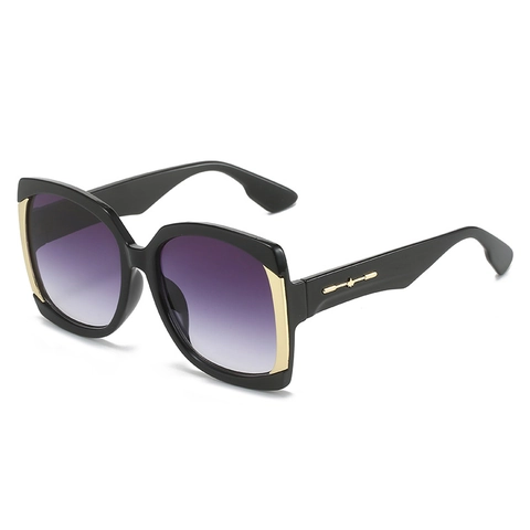 Occhiali Da Sole Quadrati Oversize Da Donna Lenti Sfumate PC Protezione UV Montatura In Plastica E Metallo Stile Retrò