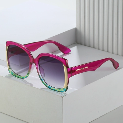 Occhiali Da Sole Quadrati Oversize Da Donna Lenti Sfumate PC Protezione UV Montatura In Plastica E Metallo Stile Retrò