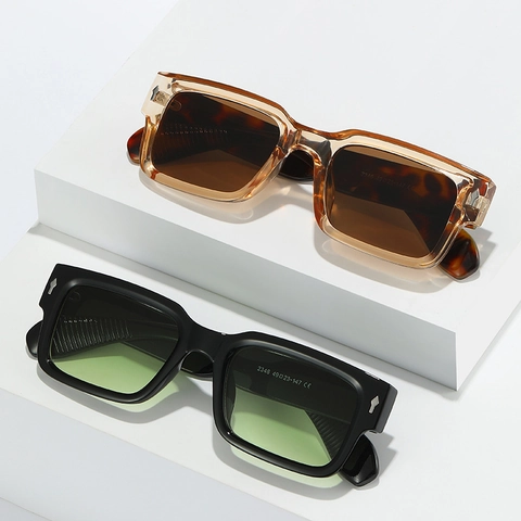 Gafas De Sol Rectangulares Retro Protección UV400 Vintage Cuadradas Montura PC Para Hombres Mujeres Moda
