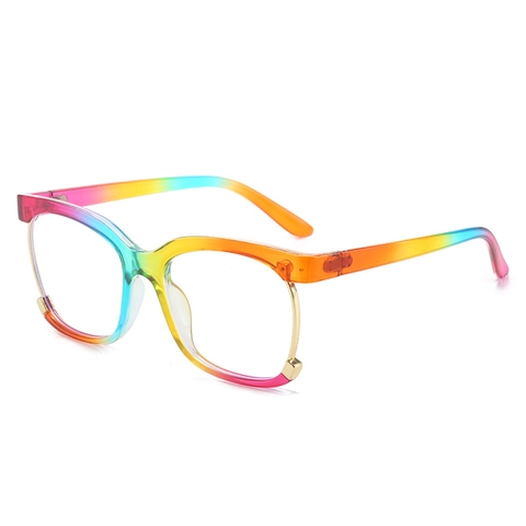 Blauw Licht Filter Bril Groot Montuur Mode Regenboog Transparant PC Metaal Computer Voor Heren Dames