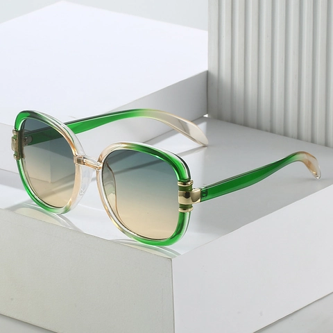 Mode Übergroße Ovale Sonnenbrille Für Damen Herren UV400 Schutz PC Rahmen Metalldekor Verlaufsgläser Retro Street Brillen