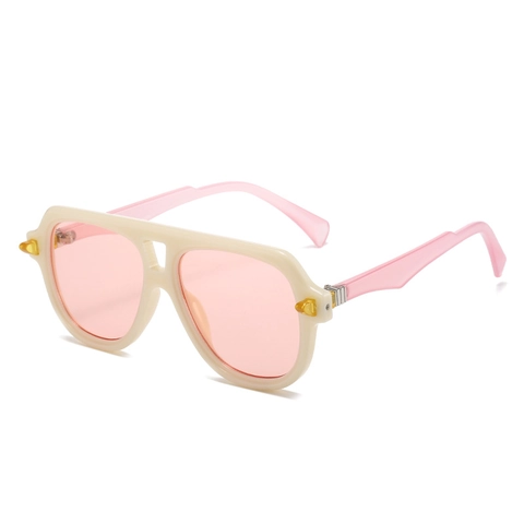 Occhiali Da Sole Oversize Montatura PC Lente AC Protezione UV400 Retro Aviator Moda Festa Viaggio Uomini Donne