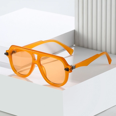 Occhiali Da Sole Oversize Montatura PC Lente AC Protezione UV400 Retro Aviator Moda Festa Viaggio Uomini Donne