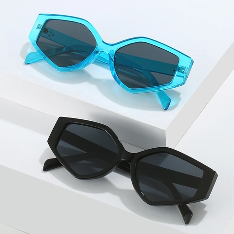 Geometric Hexagon Sunglasses PC Frame UV400 Protection Vintage Street Fashion Eyewear Unisex