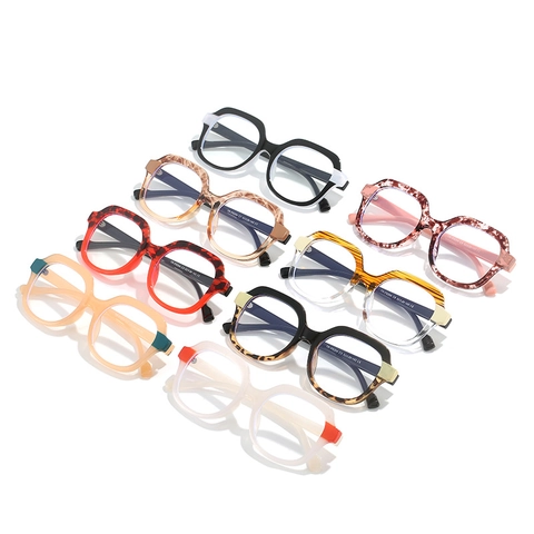 Montatura Per Occhiali Quadrati Oversize TR90 Anti Luce Blu Moda Color Block Lenti Trasparenti Per Donna