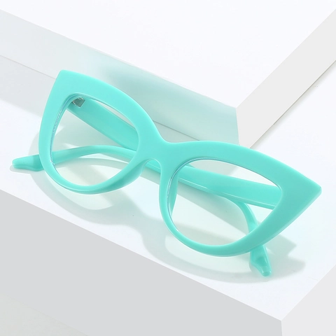 Women Vintage Cat Eye Blue Light Blocking Glasses Frames PC Material Fashion Optical Eyewear For Daily Work Office Use