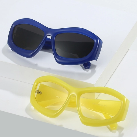Occhiali Da Sole Moda Occhio Gatto Irregolare Montura PC Protezione UV400 Cyberpunk Y2K Per Uomini Donne