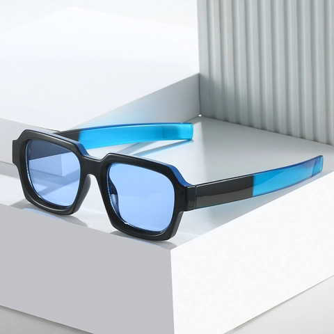 Occhiali Da Sole Quadrati Retro Montatura PC Protezione UV400 Lenti Colorate Moda Street Unisex