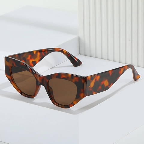Occhiali Da Sole Cat Eye Geometrici Montatura Spessa PC Protezione UV400 Occhiali Di Moda Retrò Per Donne Uomini