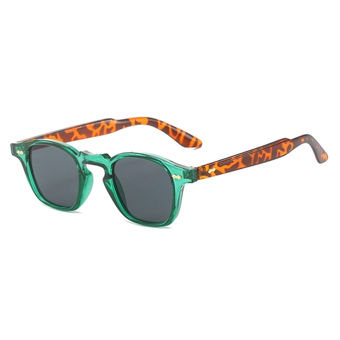 Occhiali Da Sole Quadrati Retrò Protezione UV400 Lenti AC Montatura PC Decorazione Rivetti Metallici Stile Punk Hip Hop