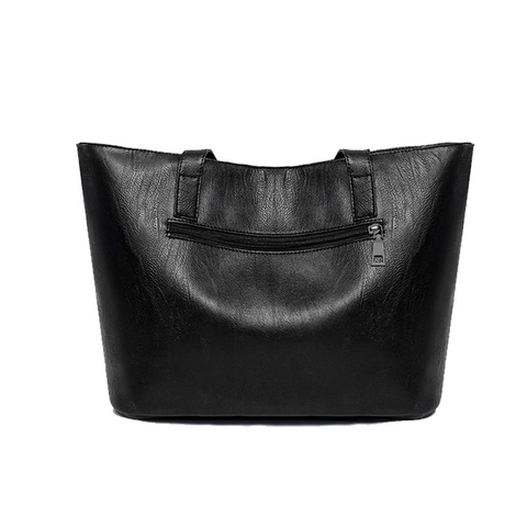 Große Kapazität Tragetasche Damen Lychee Textur PU Leder Nietendetail Einfache Vielseitige Schulterhandtasche