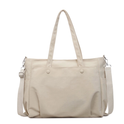 Große Tragetasche Für Damen Oxford-Stoff Mehrere Taschen Schulterhandtasche Verstellbarer Gurt Lässig Minimalistisch