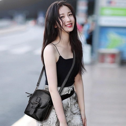 Bolso Bandolera Pequeño De Cuero PU Vintage Cartera Para Teléfono Con Múltiples Compartimentos Para Mujer Con Agujero Auriculares
