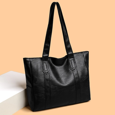 Borsa Tote Grande Capacità Motivo Litchi Pelle PU Minimalista Pendolare Vintage Borsa A Spalla Per Donne