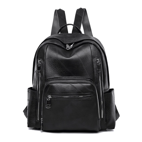 Damen PU Leder Rucksack Mode Wasserdicht Große Kapazität Multi Tasche Geometrische Nähte Casual Reise Schultasche