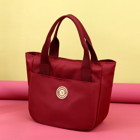 Borsa a Mano da Donna in Nylon alla Moda Grande Capacità Borsa Tote Stampata Casual Borsa da Scuola per Studenti Mamma