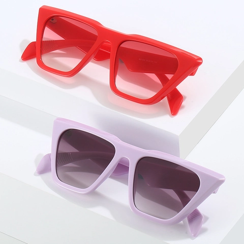 Occhiali Da Sole Occhio Di Gatto Alla Moda PC Grande Montatura Quadrata Protezione UV400 Vintage Stile Hip Hop Minimalista