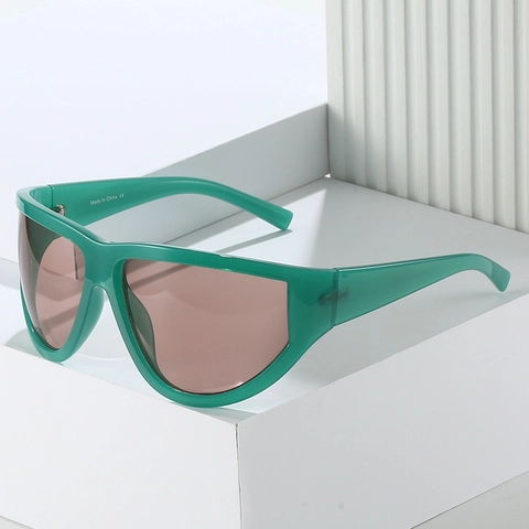 Gafas De Sol Cyberpunk Estilo Futuro Y2K Montura Grande Escudo Envolvente Material PC Protección UV400 Unisex Deportes