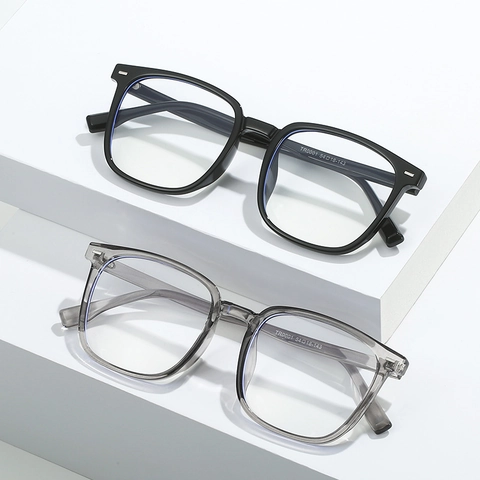 Occhiali Da Vista Quadrati Anti Luce Blu Retro TR90 Montature Ultra Leggere Per Uomo Donna Moda Vintage